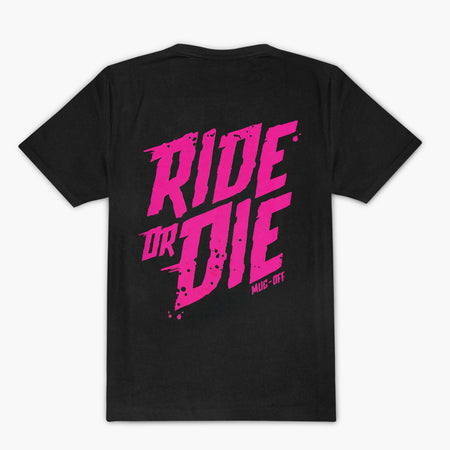 Ride Or Die T-Shirt in black, back view