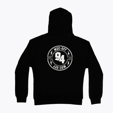 Rope Hoodie in black, back view