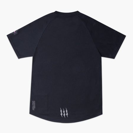 Short Sleeve Mountain Bike Jersey in black, back view